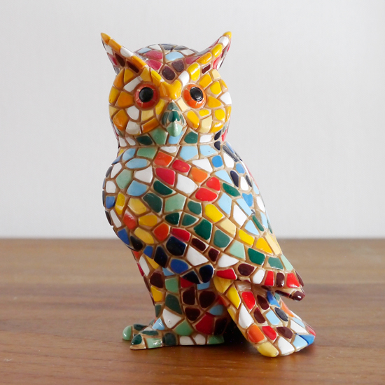 Colorful owl pottery
